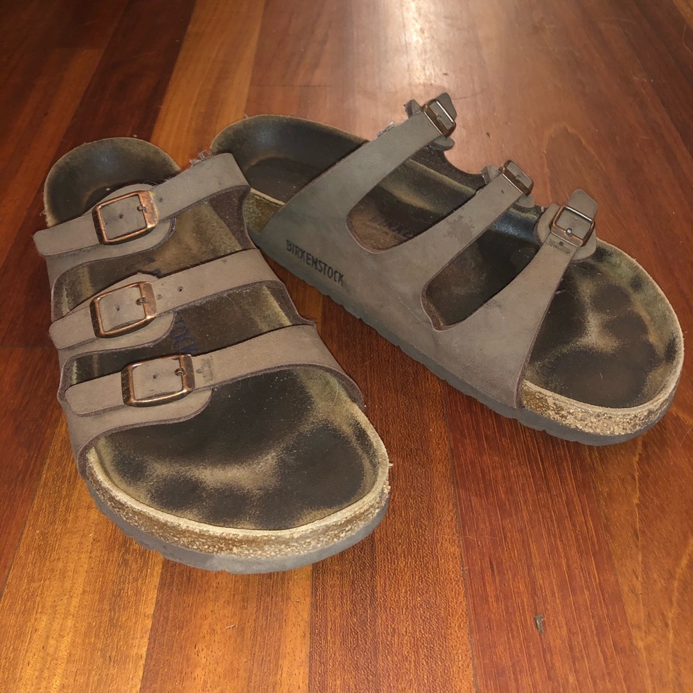 Size 40 or Mocha Triple Strap Birkenstock’s